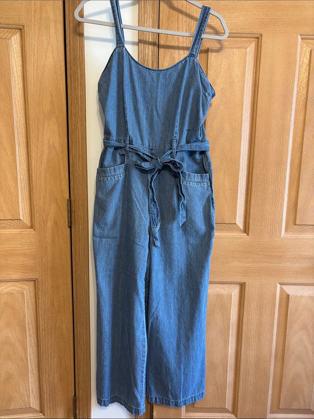 Rewash Blue Denim Overalls with Tie-Waist